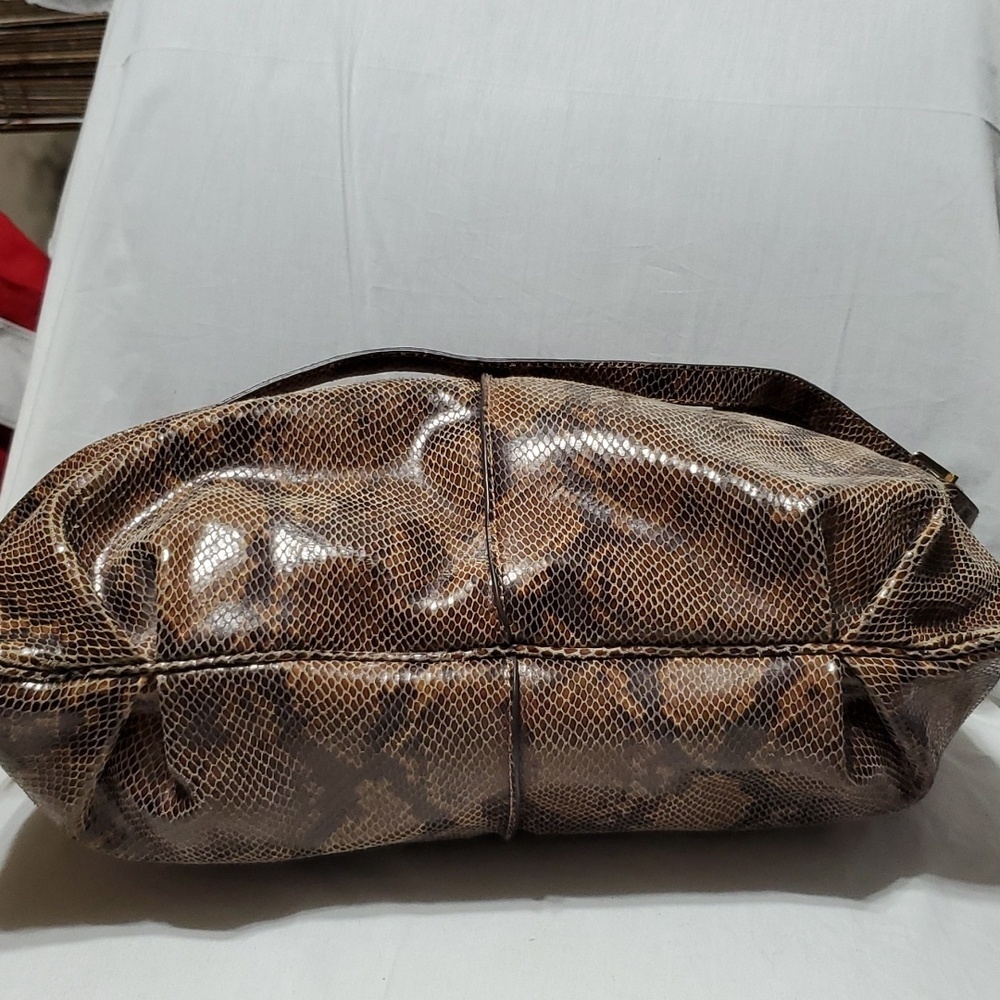 Gili python print leather large slouch shoulder b… - image 4